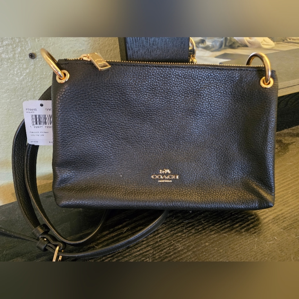 Coach Black Leather Crossbody Bag - Picture 2 of 9